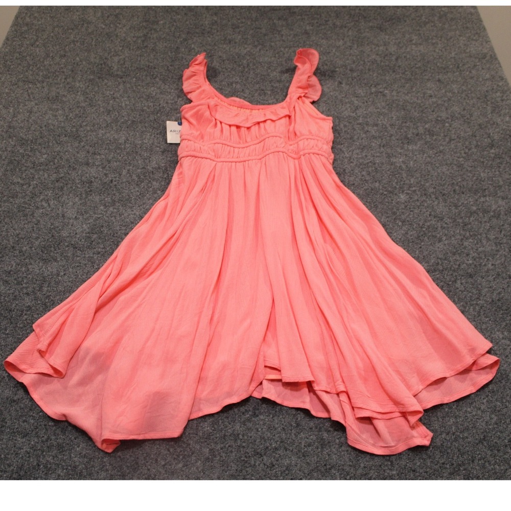 Arizona Jean Co Womens Dress Sleeveless‎ Ruffled Pink Small New with Tags